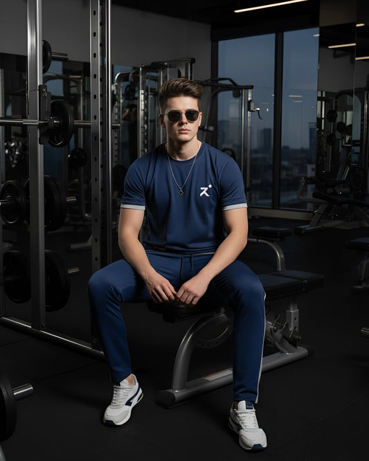 Signature Men’s COTTON GERSEY Gym Set – Navy