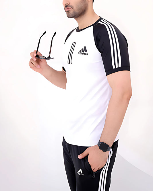 SIGNATURE BLACK AND WHITE TRACK SUIT